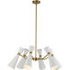 Alora Mood Blake 6 Light 32 inch White Chandelier Ceiling Light in White and Aged Gold