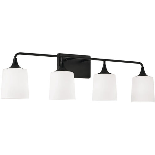 Presley 4 Light 36.75 inch Matte Black Vanity Light Wall Light