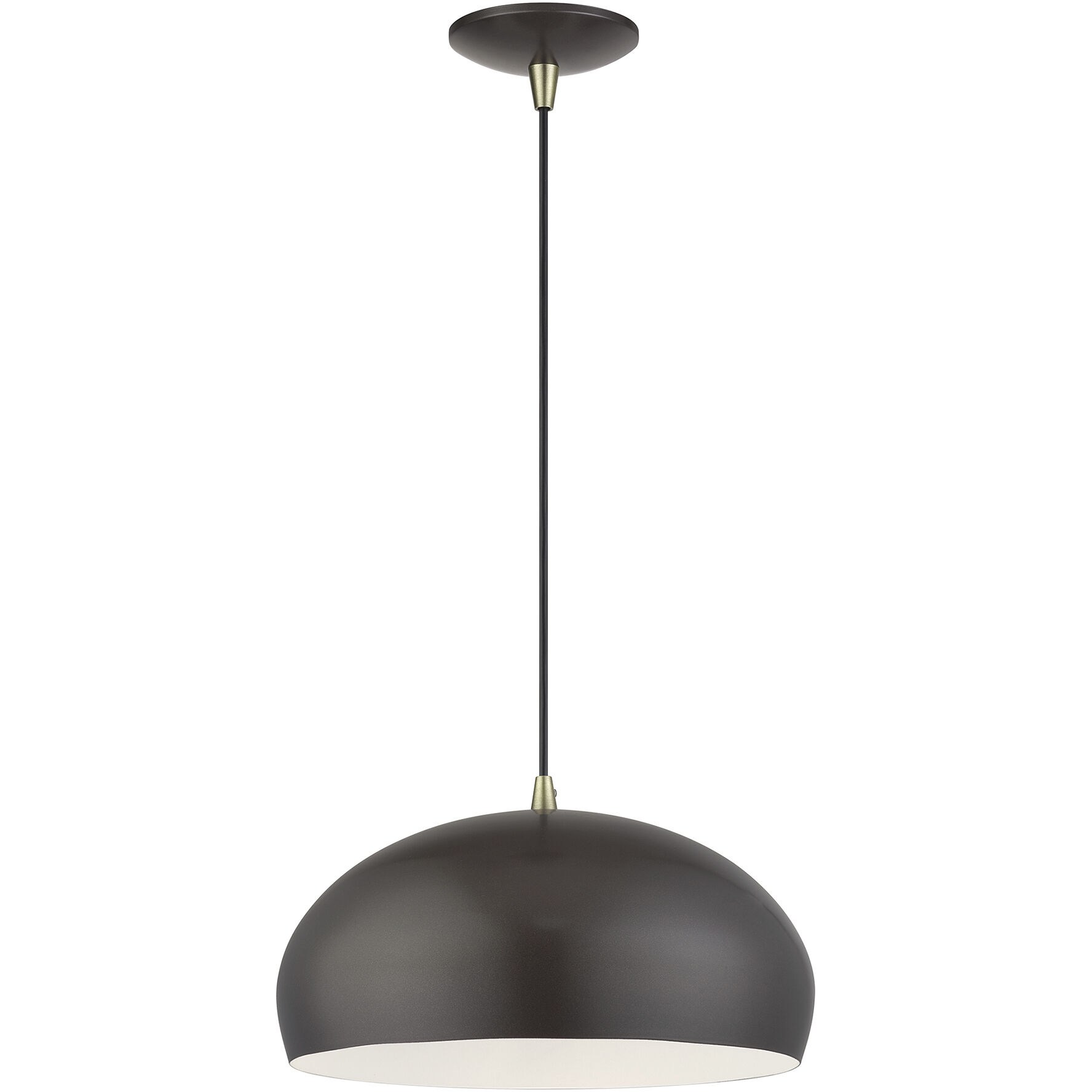 Domma 1 Light 14 inch English Bronze with Antique Brass Accents Pendant Ceiling Light