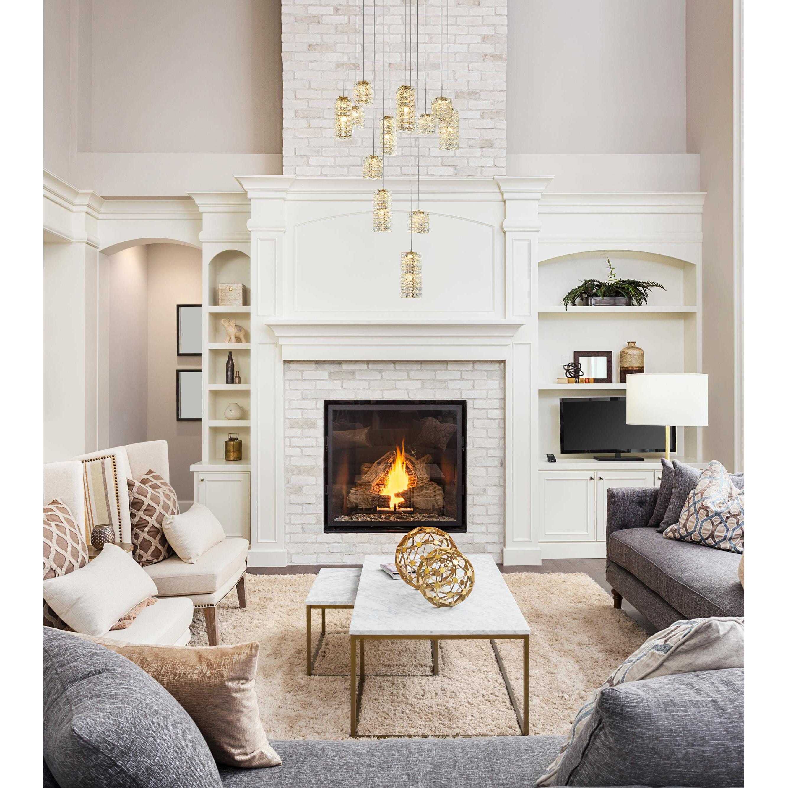 Aston 12 Light 28 inch Satin Gold Pendant Ceiling Light