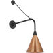 Thomas O'Brien Academy Barn Light LED 32.75 inch Matte Black Anchored Rex Barn Light in 9" Soft Copper Conical Savannah Shade