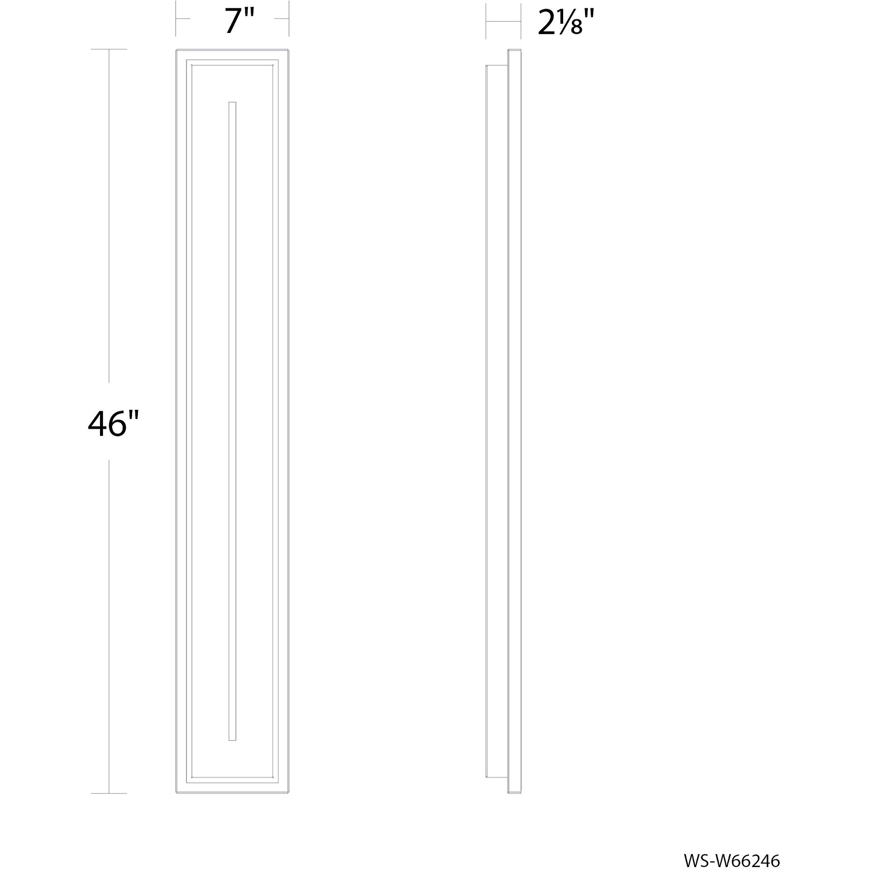 Midnight LED 46 inch Black Outdoor Wall Lighting in 3000K