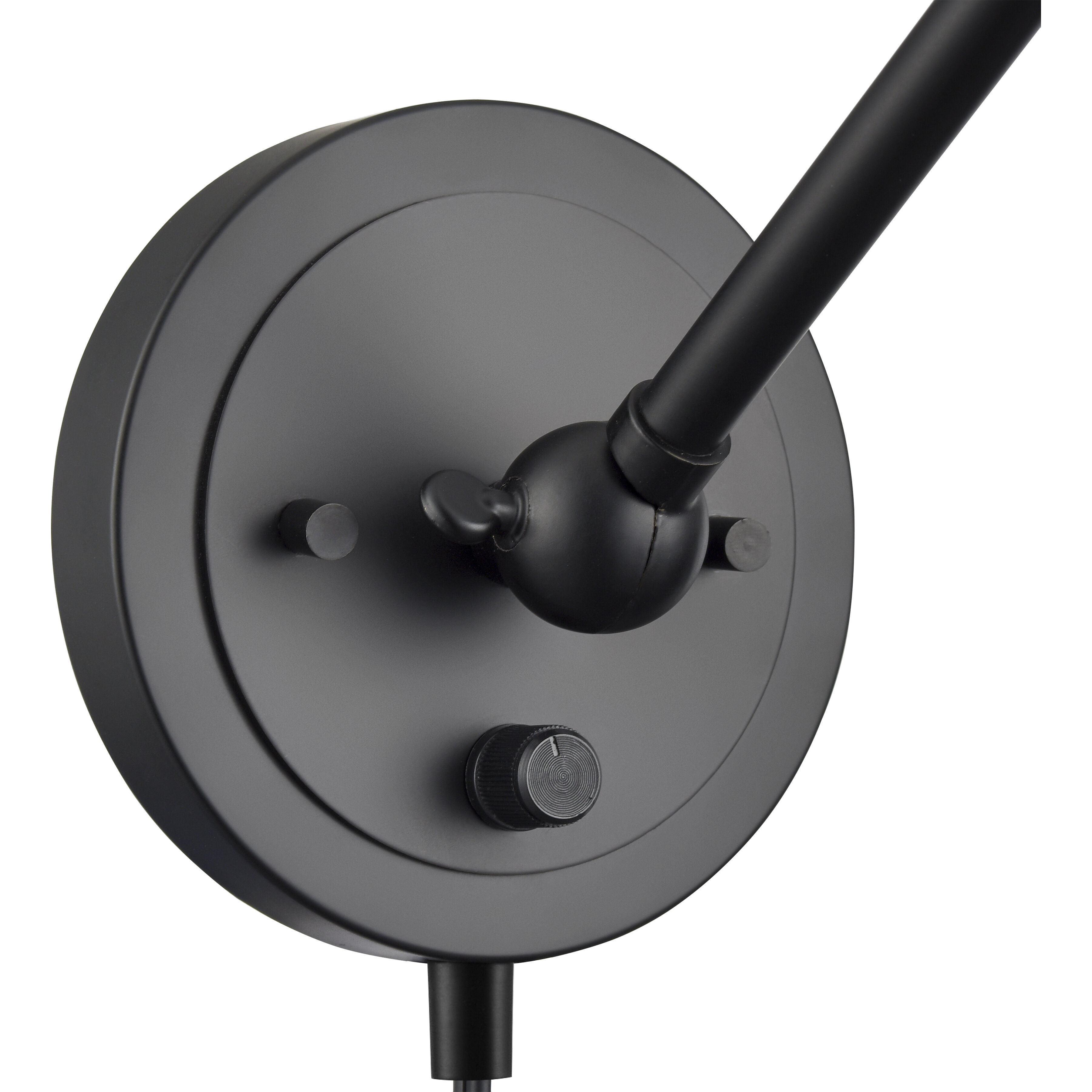 Albany 17.5 inch 60 watt Matte Black Swingarm Sconce Wall Light