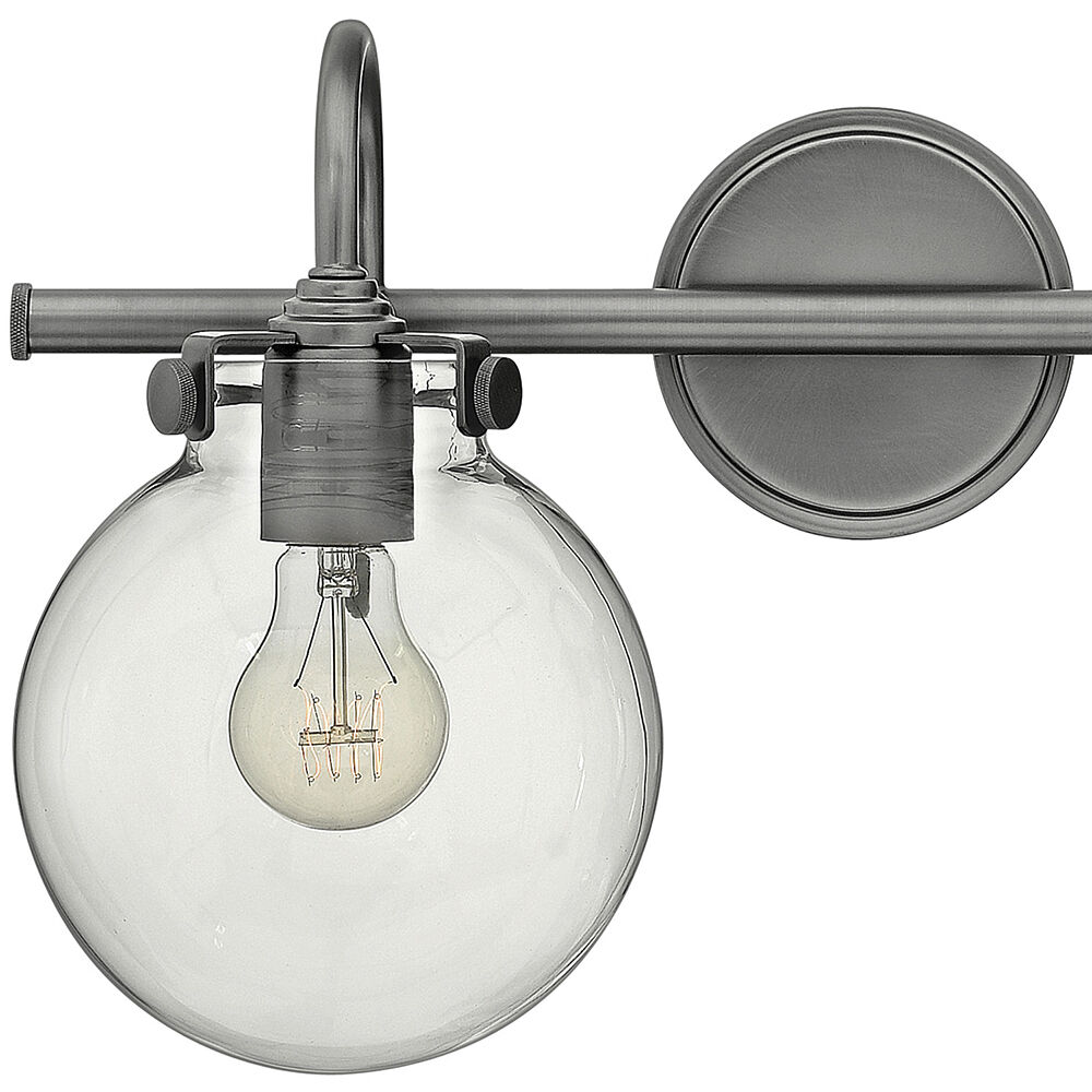 Congress 2 Light 19.25 inch Antique Nickel Vanity Light Wall Light