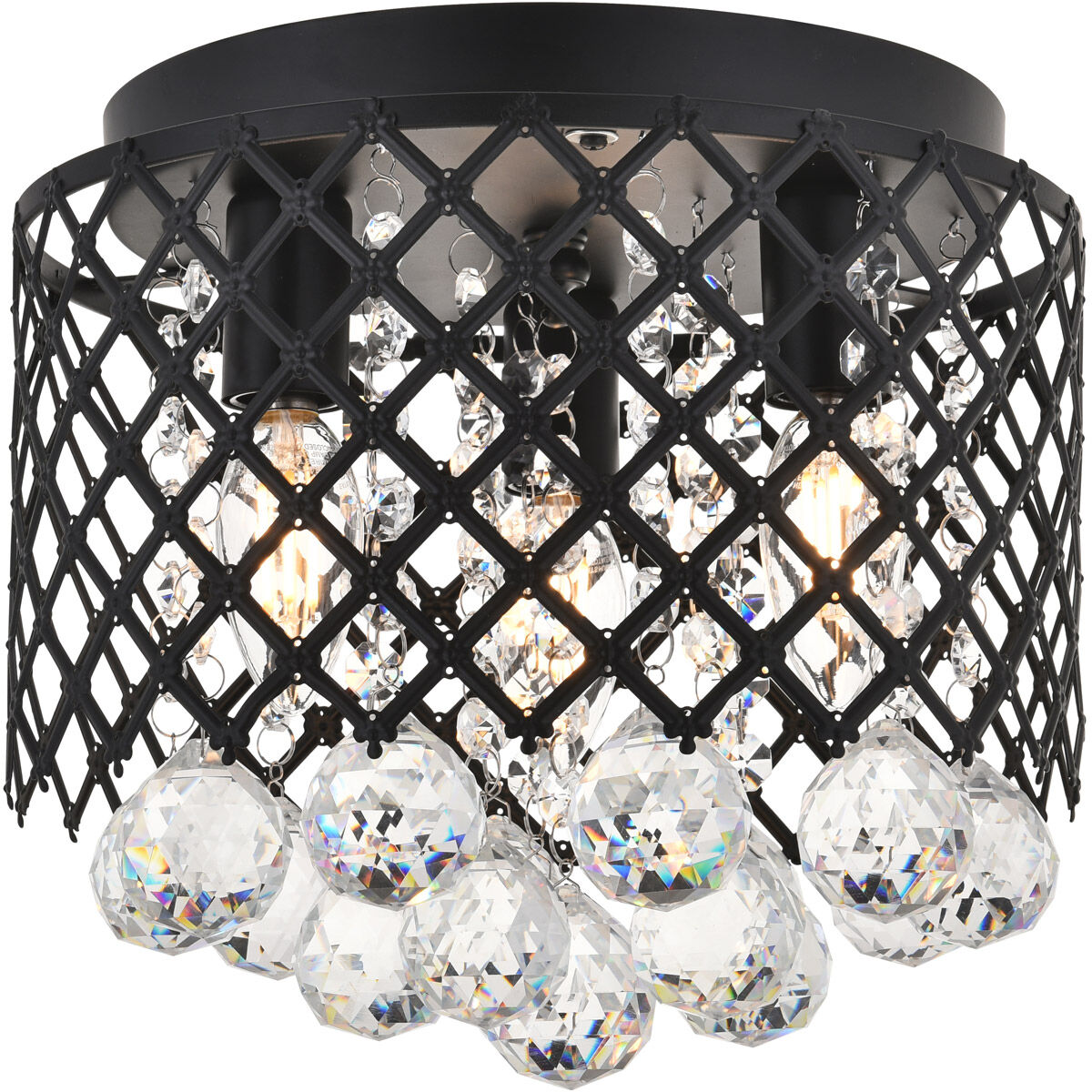 Tully 3 Light 10 inch Matte Black Flush Mount Ceiling Light