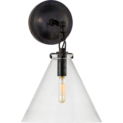 Thomas O'Brien Katie6 1 Light 9.4 inch Bronze Conical Bath Sconce Wall Light in Clear Glass, Small