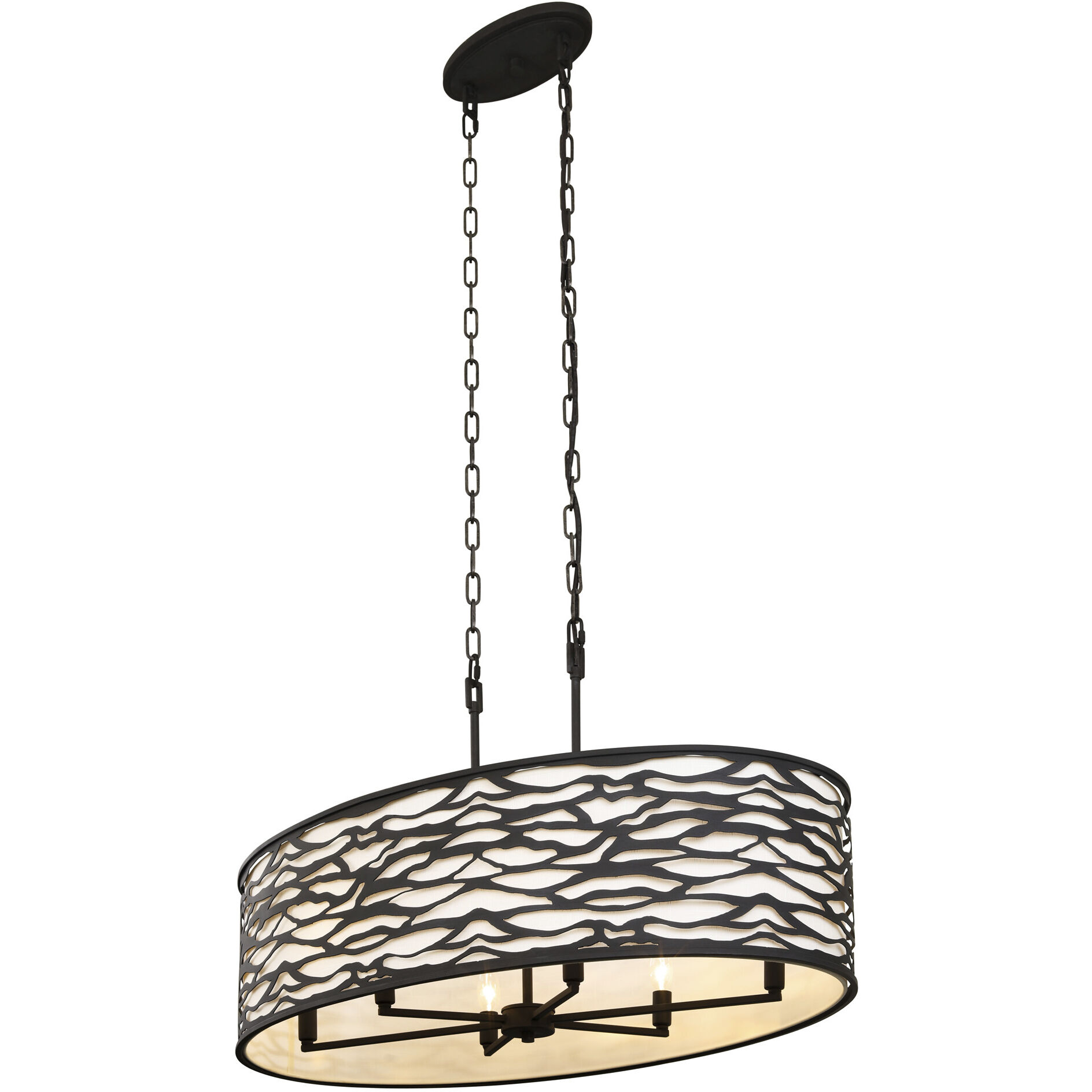 Kato 6 Light 36 inch REF Pendant Ceiling Light in Carbon Black