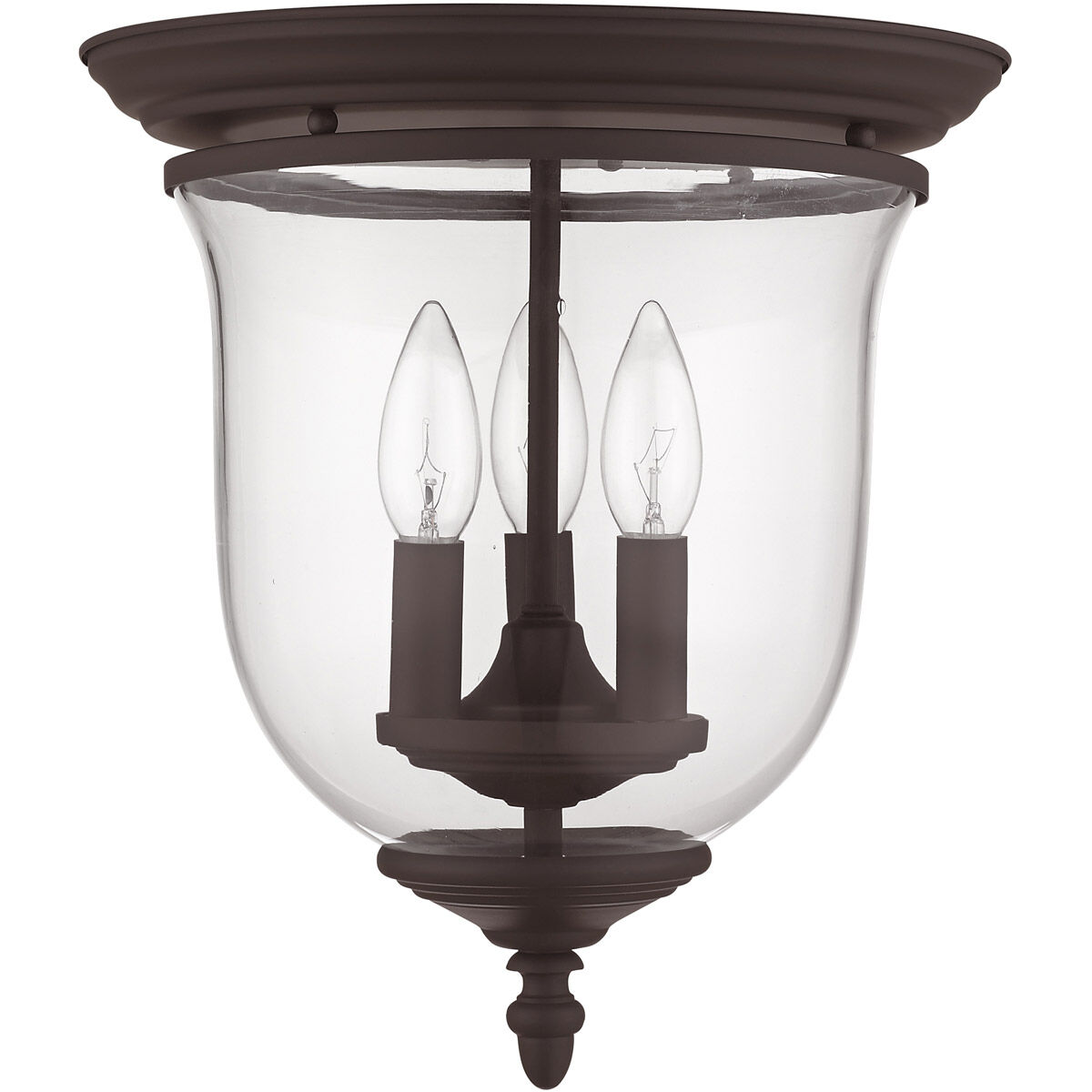 Legacy 3 Light 12 inch Bronze Flush Mount Ceiling Light