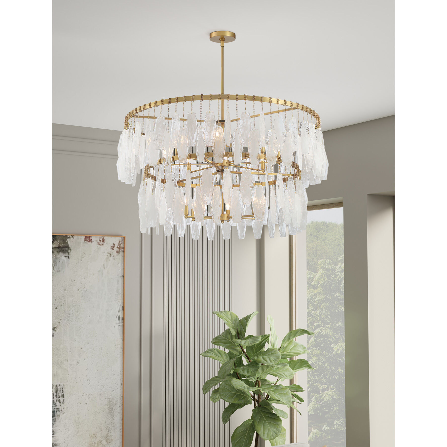 Willow 14 Light 45 inch Legacy Brass Pendant Ceiling Light
