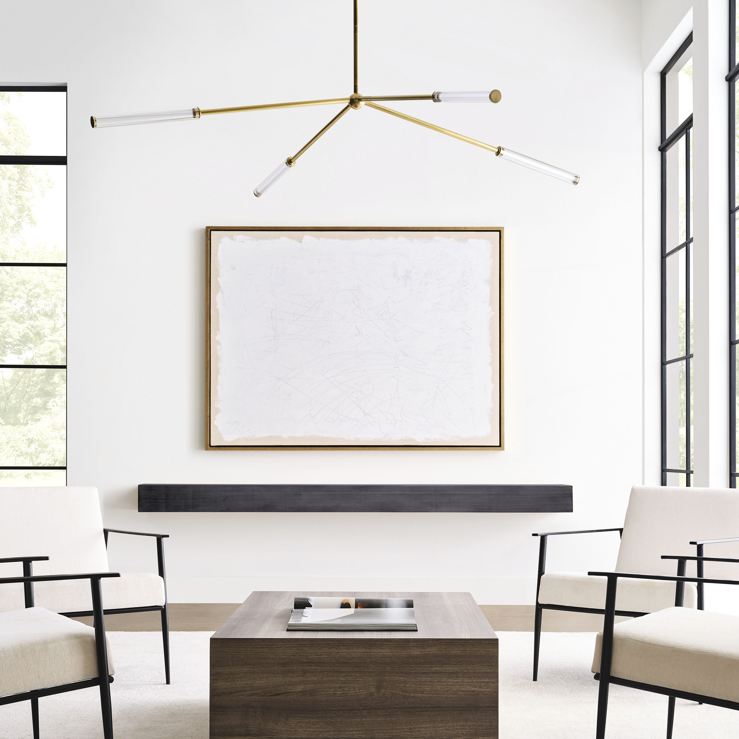 Sean Lavin Poza LED 63.5 inch Hand-Rubbed Antique Brass Chandelier Ceiling Light