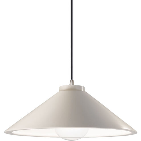 Radiance Collection LED 11.75 inch Matte White with Brushed Nickel Pendant Ceiling Light
