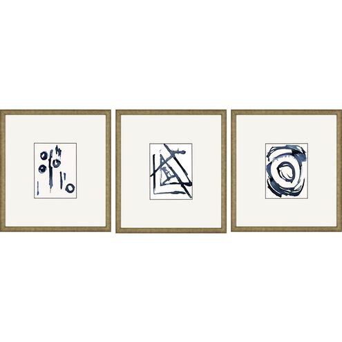 Geometrics Collection Blue Framed Art