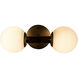 Antiope 2 Light 13.5 inch Antique Brass Sconce Wall Light