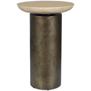 Oslo 21 X 14 inch Antique Brass and Travertine Outdoor Accent Table