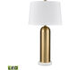 Elishaw 30 inch 9 watt Aged Brass with White Table Lamp Portable Light