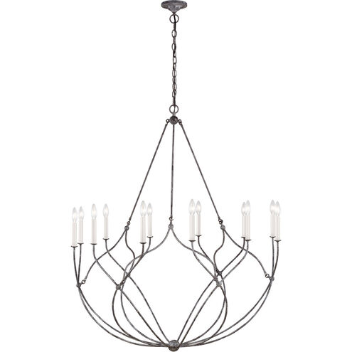 C&M by Chapman & Myers Richmond 12 Light 43.5 inch Weathered Galvanized Chandelier Ceiling Light
