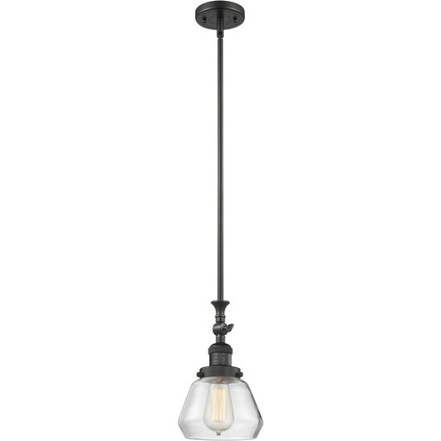 Franklin Restoration Fulton LED 7 inch Matte Black Mini Pendant Ceiling Light in Clear, Franklin Restoration