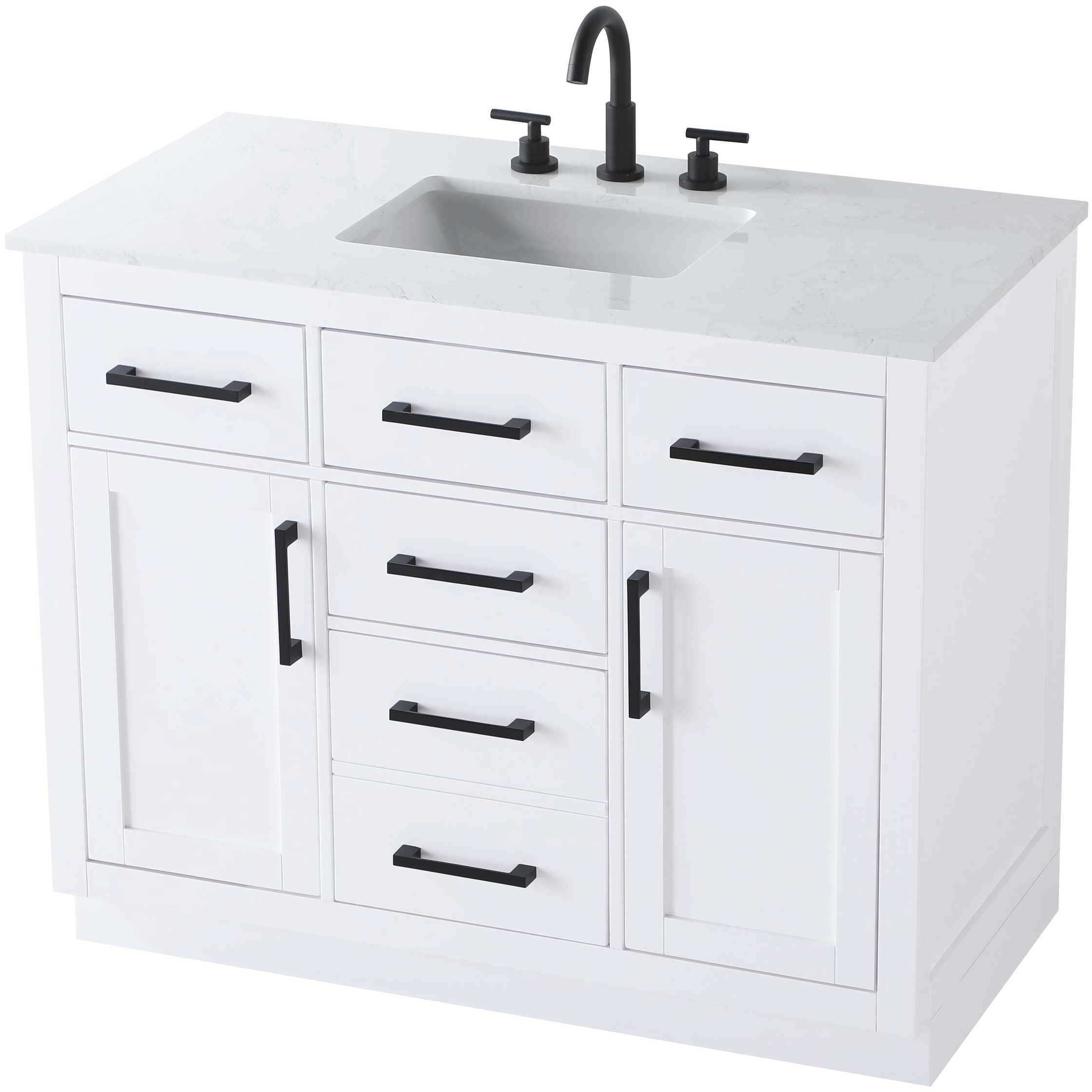 Alden 42 X 35 inch White Bathroom Vanity Cabinet