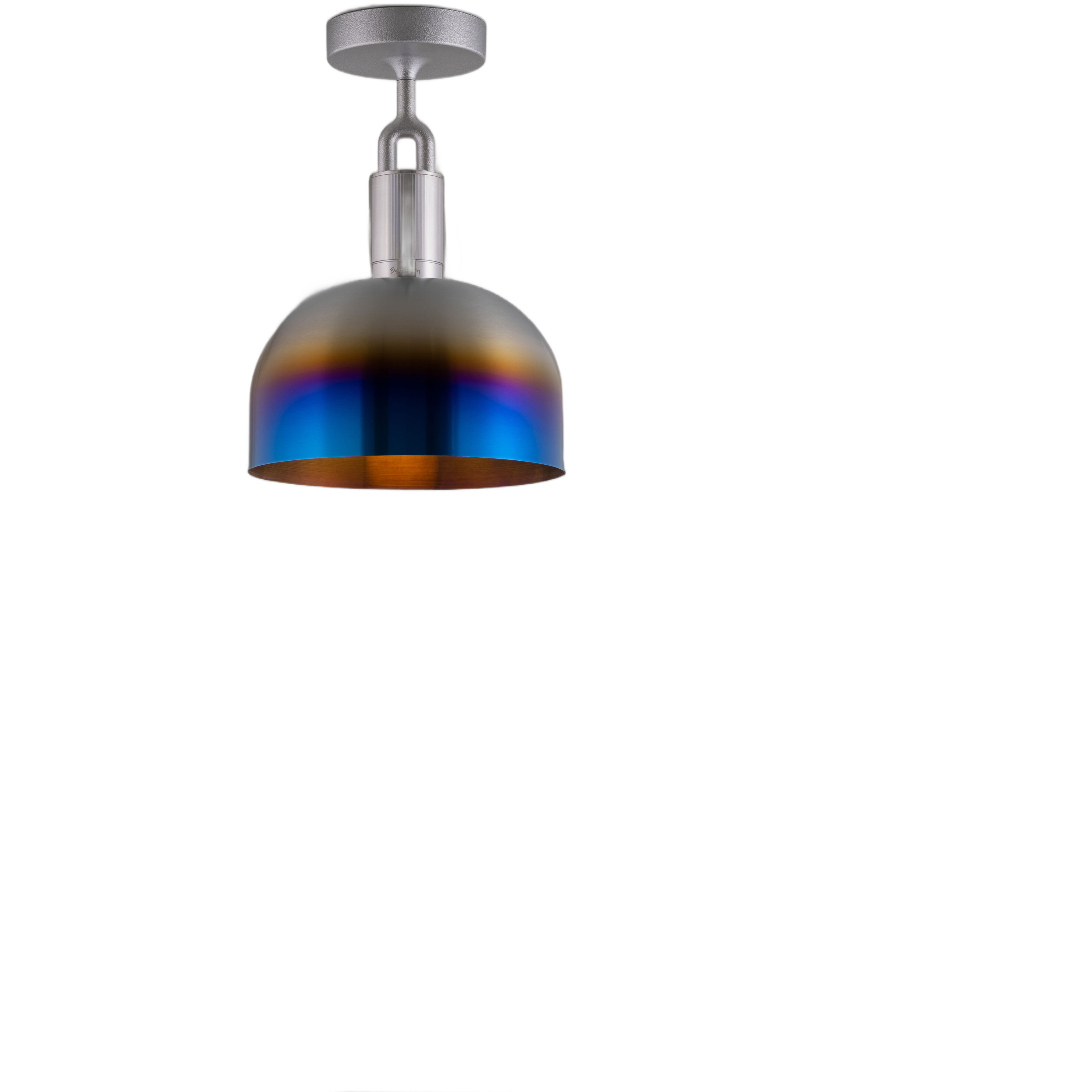 Forked LED 9.84 inch Burnt Steel Flush Mount Ceiling Light