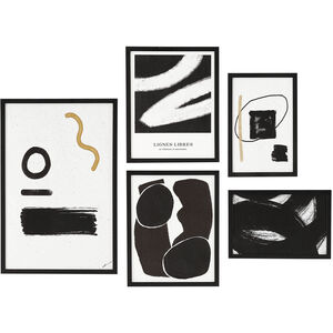Carife Black/White Wall Art, 5 Piece