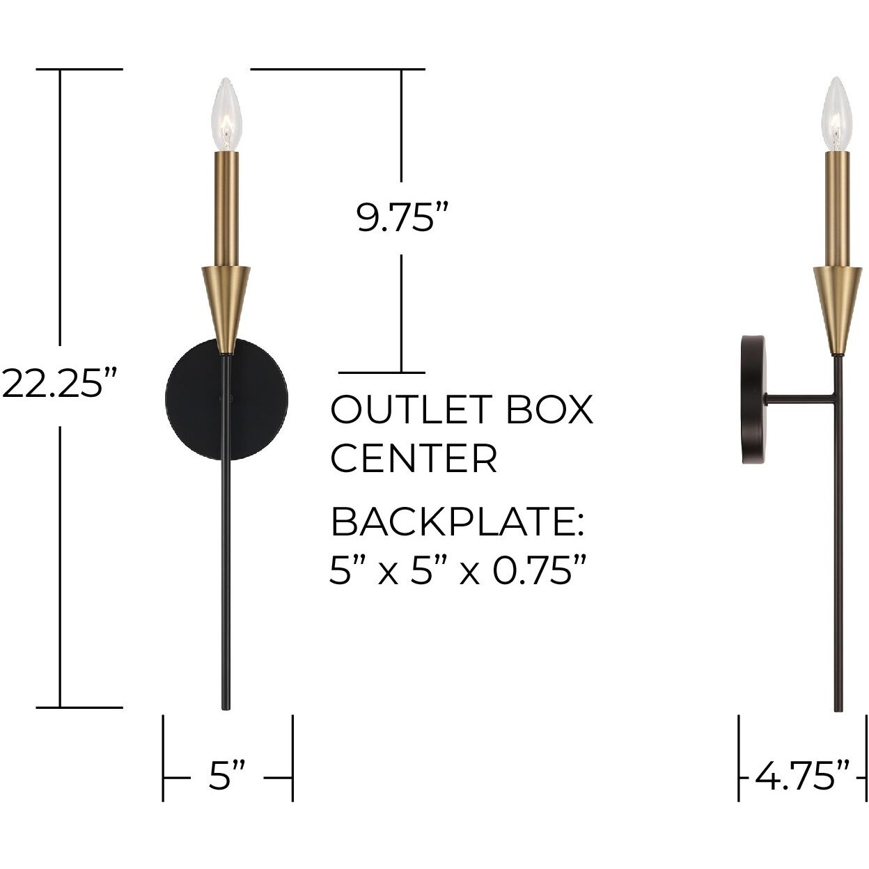 Avant 1 Light 5 inch Aged Brass and Black Sconce Wall Light