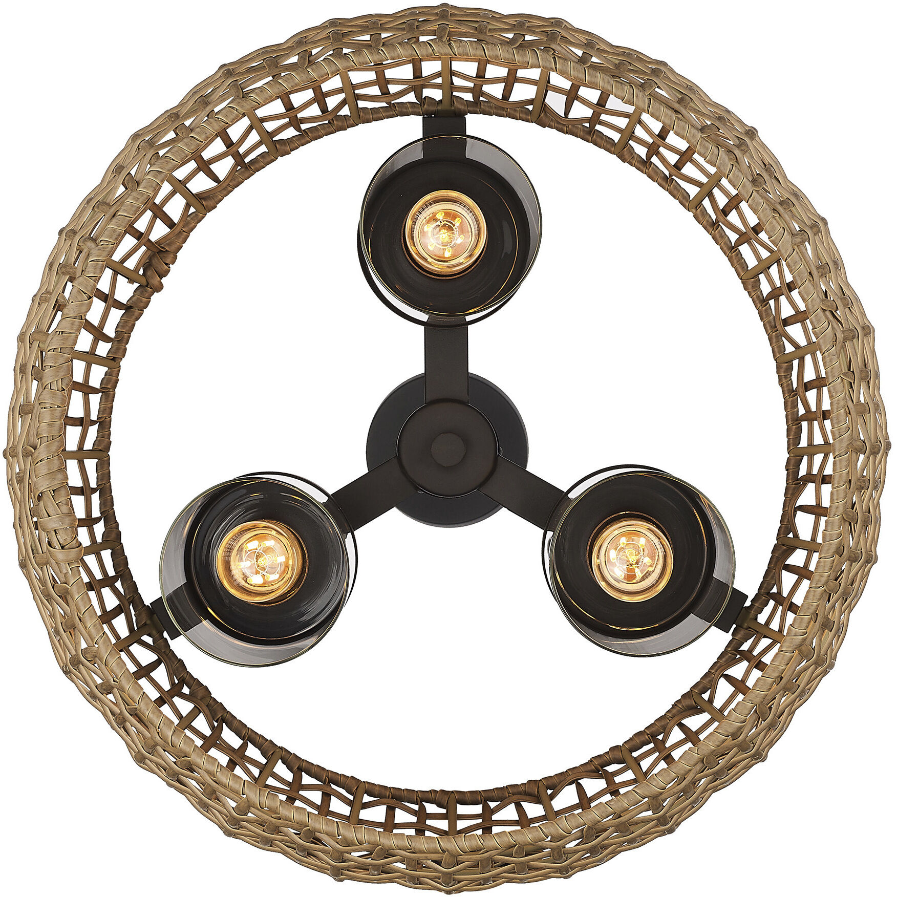 Piper 3 Light 19.13 inch Natural Black Outdoor Pendant