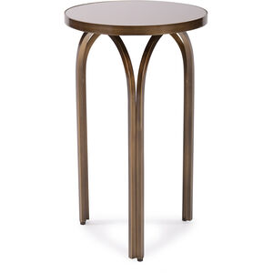 Palladio 20 X 12 inch Brushed Brass with Tea Tint Mirror Side Table