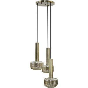 Channing LED 12 inch Antique Brass and Silver Mercury Pendant Ceiling Light