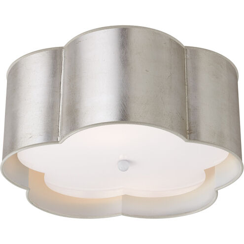 kate spade new york Bryce 2 Light 15 inch Burnished Silver Leaf Flush Mount Ceiling Light in Burnished Silver Leaf and White, Medium