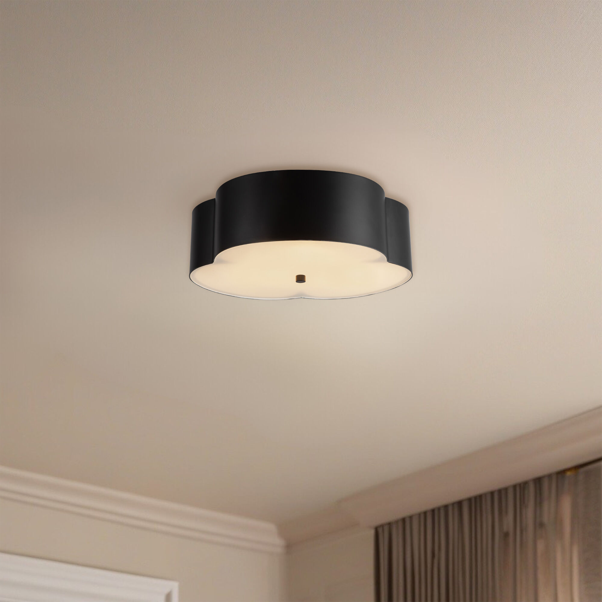 Alora Mood Adella 3 Light 14.13 inch Matte Black Flush Mount Ceiling Light