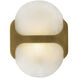 Odin 1 Light 9.38 inch Vintage Brass ADA Wall Sconce Wall Light in Vintage Brass and Alabaster