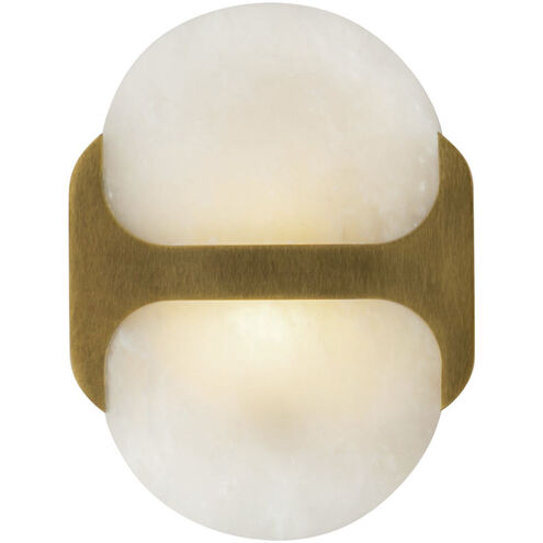 Odin 1 Light 9.38 inch Vintage Brass ADA Wall Sconce Wall Light in Vintage Brass and Alabaster