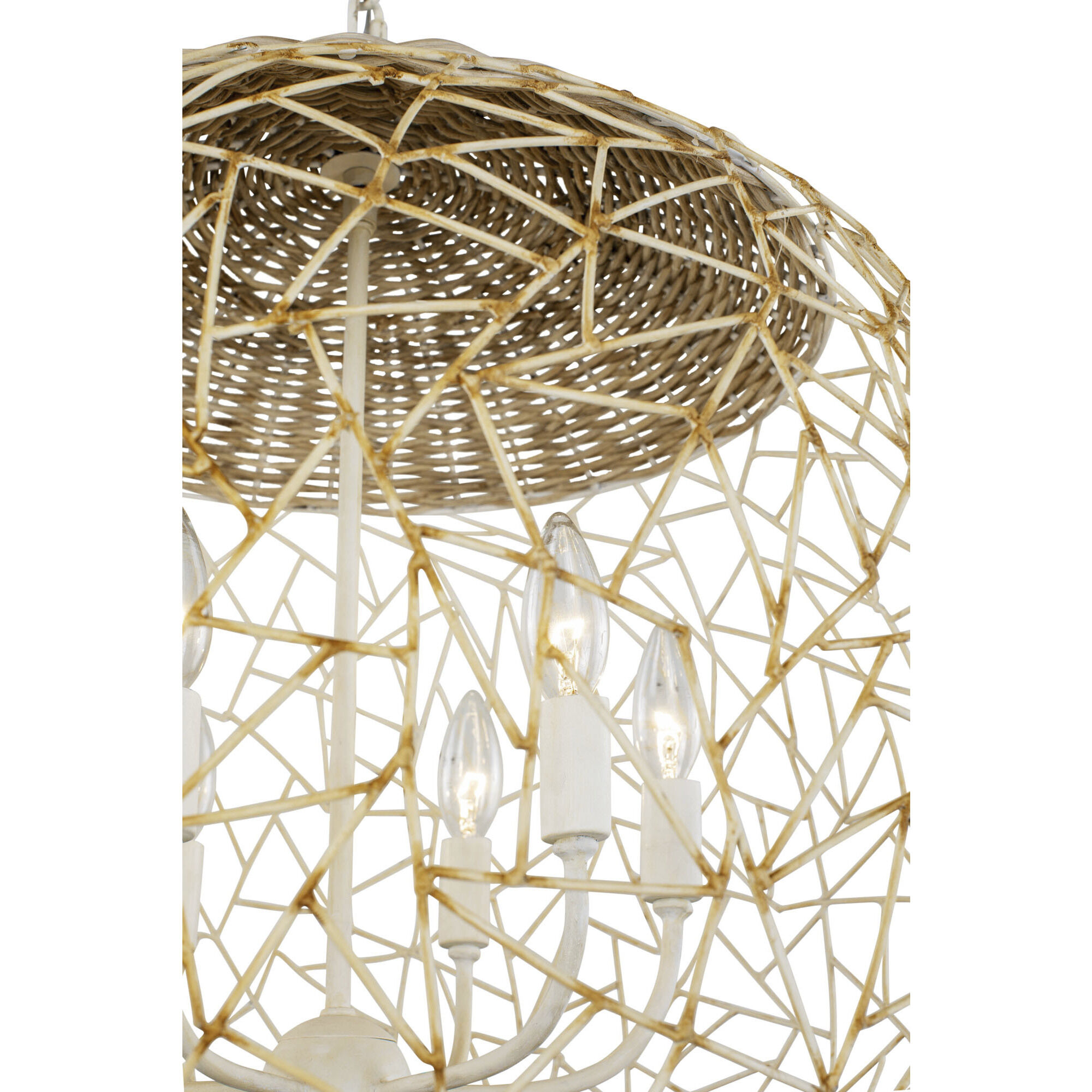 Cayman 6 Light 24 inch Country White Pendant Ceiling Light