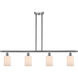 Ballston Hadley 4 Light 48 inch Brushed Satin Nickel Island Light Ceiling Light in Matte White Glass, Ballston