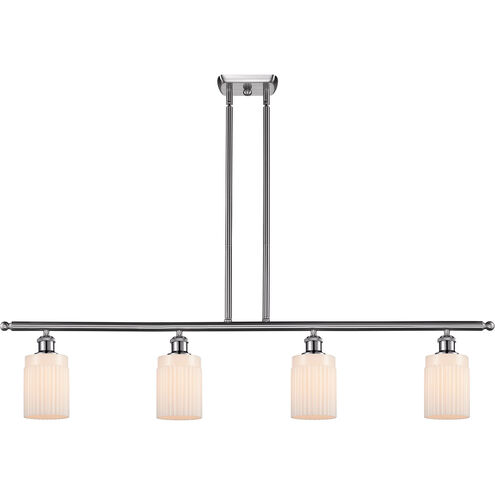 Ballston Hadley 4 Light 48 inch Brushed Satin Nickel Island Light Ceiling Light in Matte White Glass, Ballston