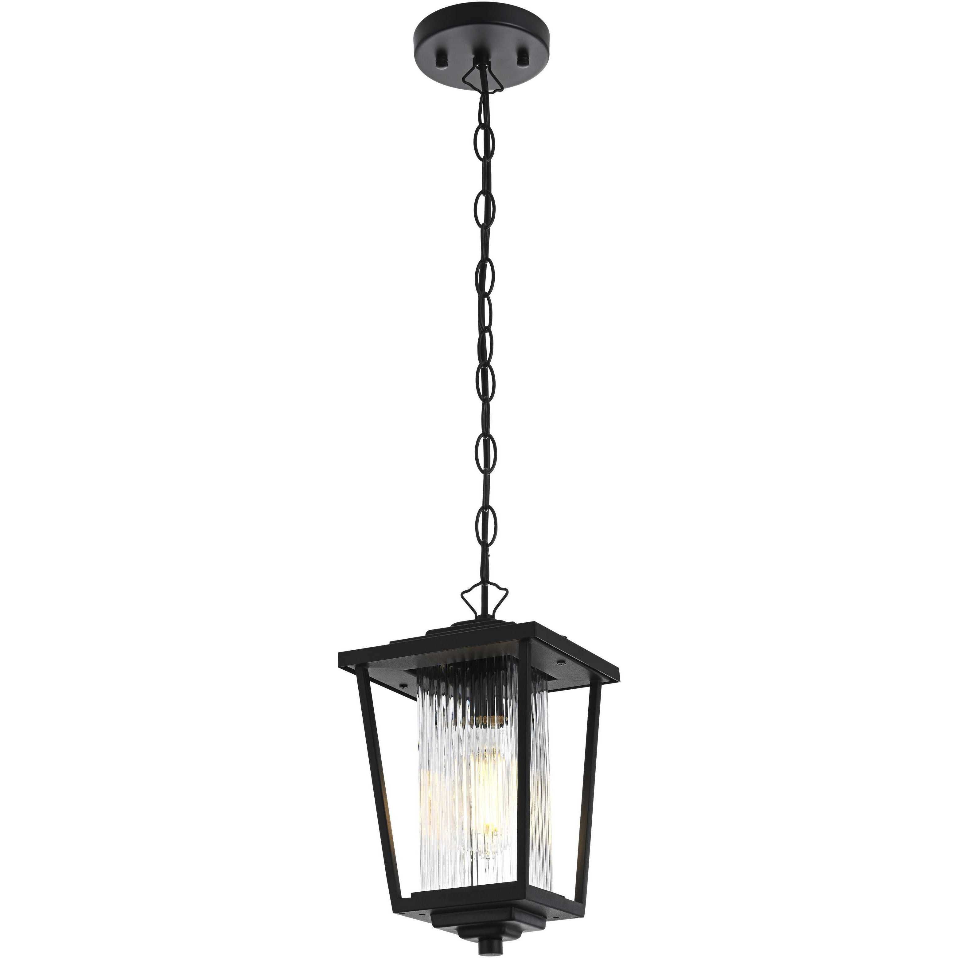 York 1 Light 6.5 inch Black Outdoor Pendant