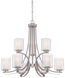 Parsons Studio 9 Light 32 inch Brushed Nickel Chandelier Ceiling Light