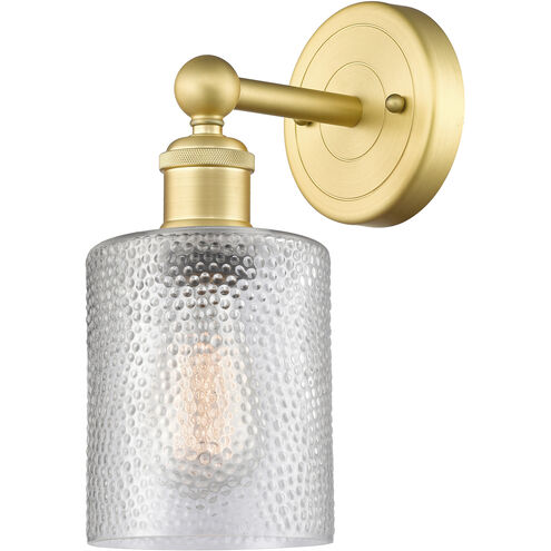 Cobbleskill Sconce Wall Light in Satin Gold, Clear