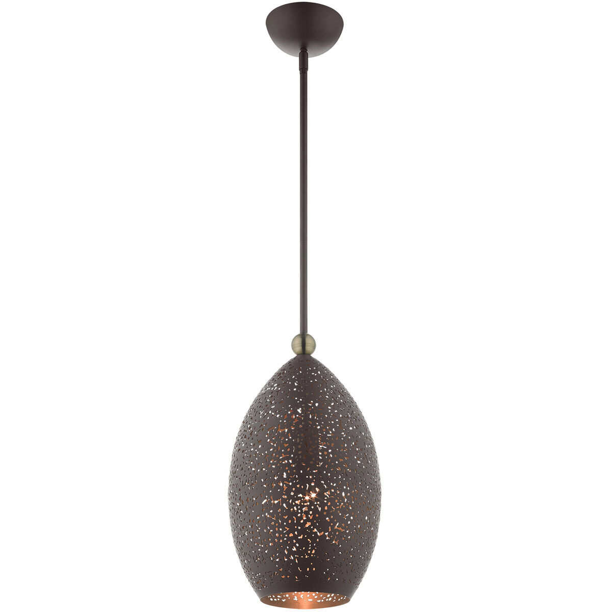 Charlton 1 Light 9 inch Bronze with Antique Brass Accents Pendant Ceiling Light