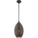 Charlton 1 Light 9 inch Bronze with Antique Brass Accents Pendant Ceiling Light