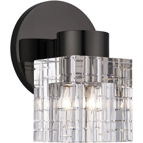 Rotterdam 1 Light 7 inch Black Chrome Crystal Single Sconce Wall Light