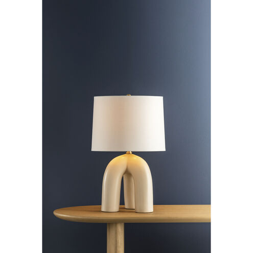Mills Pond 21.75 inch 75.00 watt Aged Brass and Satin Ivory Table Lamp Portable Light