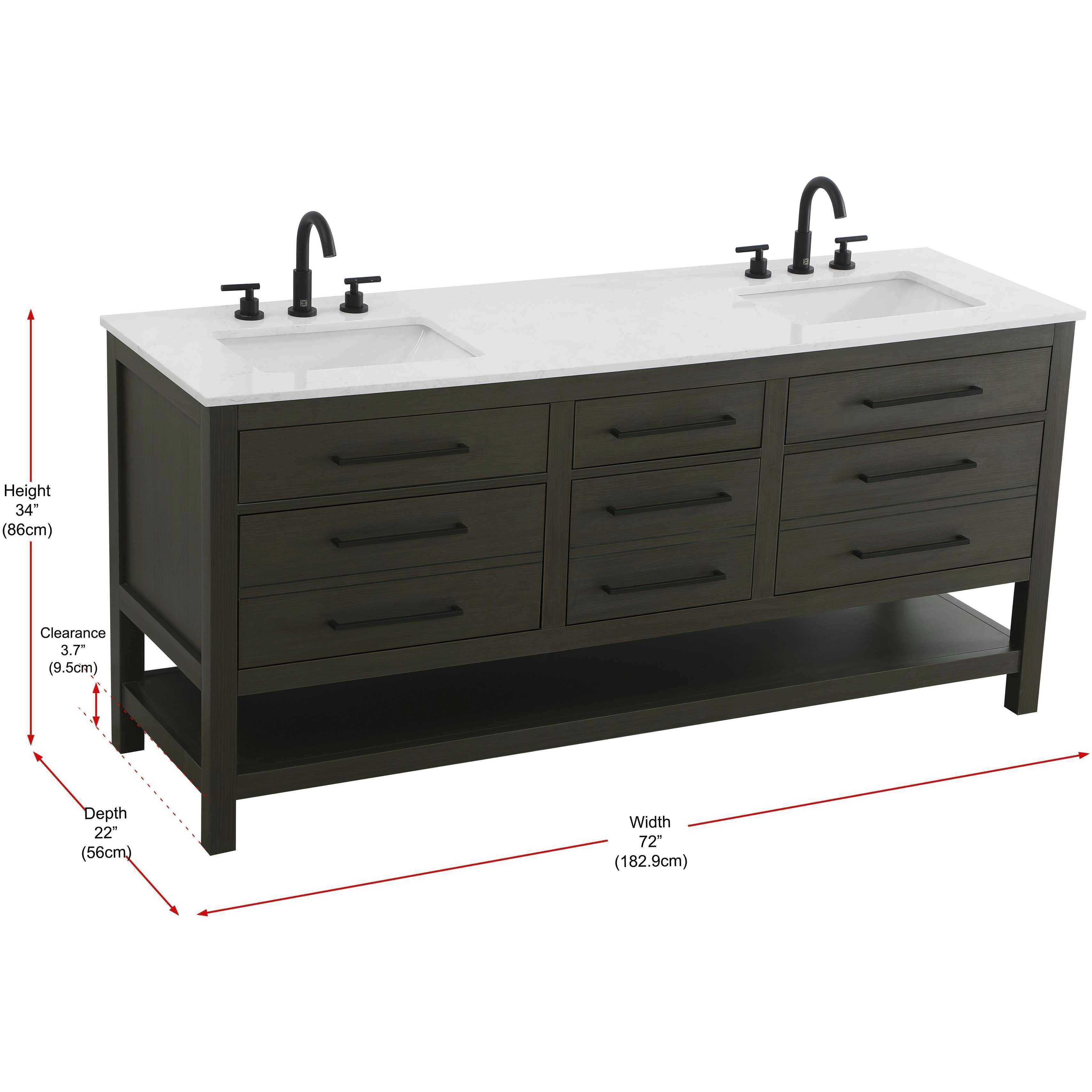 Karson 72 X 34 inch Mocha Brown Bathroom Vanity Cabinet