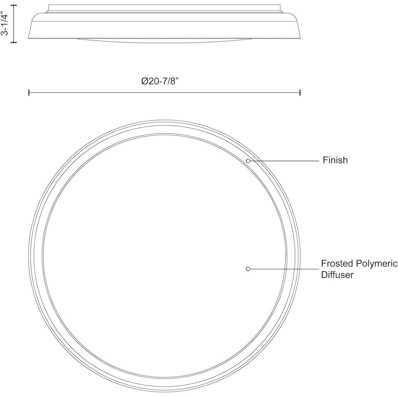Hampton LED 20.88 inch Black Flush Mount Ceiling Light