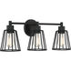 Atticus 3 Light 24 inch Earth Black Vanity Light Wall Light