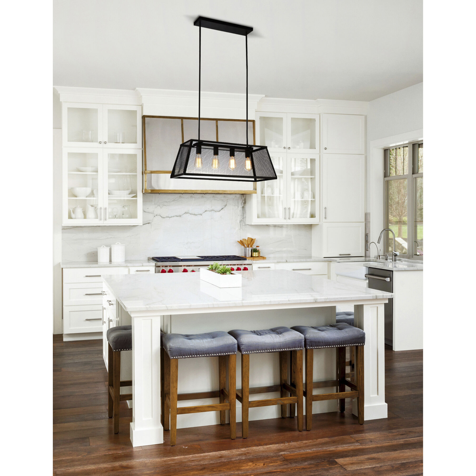 Macleay 4 Light 31 inch Black Island/Pool Table Light Ceiling Light