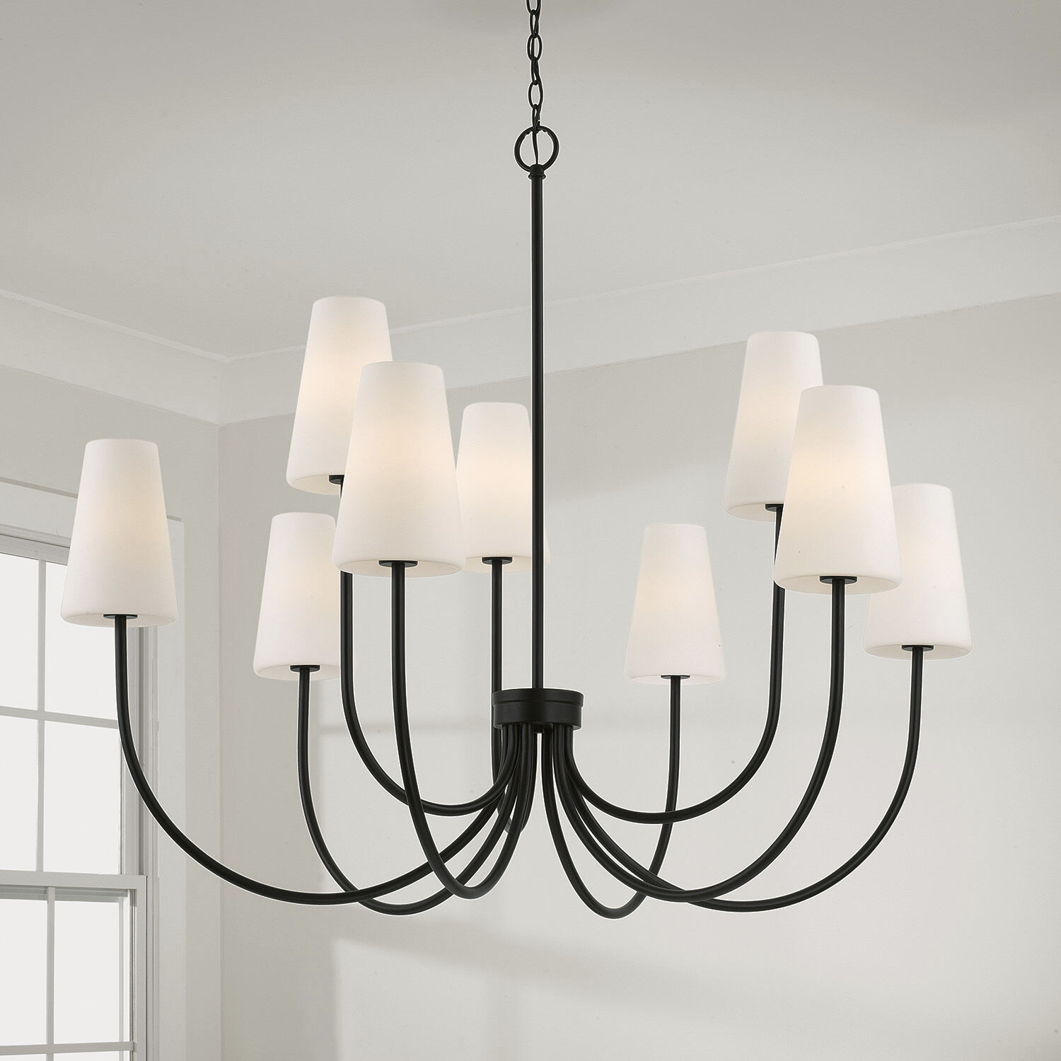 Averitt 9 Light 46 inch Matte Black Chandelier Ceiling Light