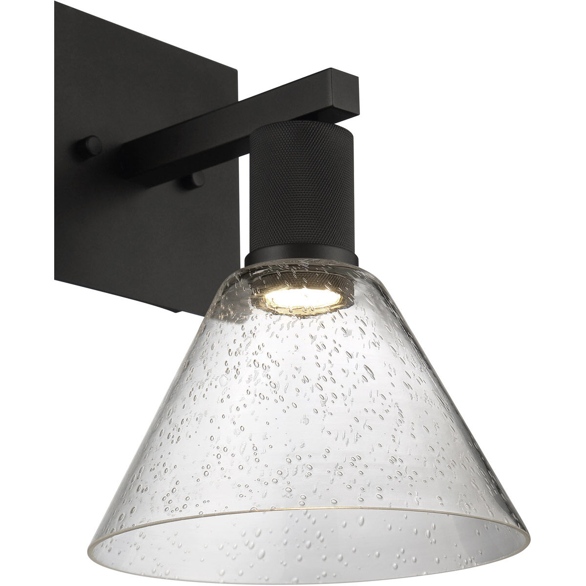 Port Nine Wall Sconce Wall Light in Matte Black, Seeded