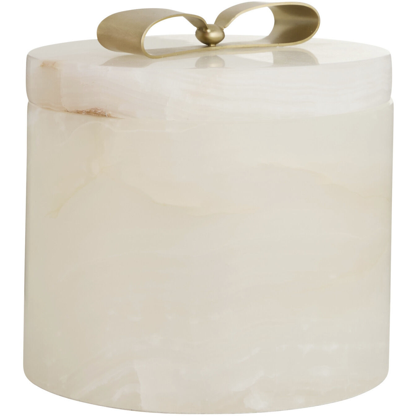 Monet White Onyx and Antique Brass Container, Large