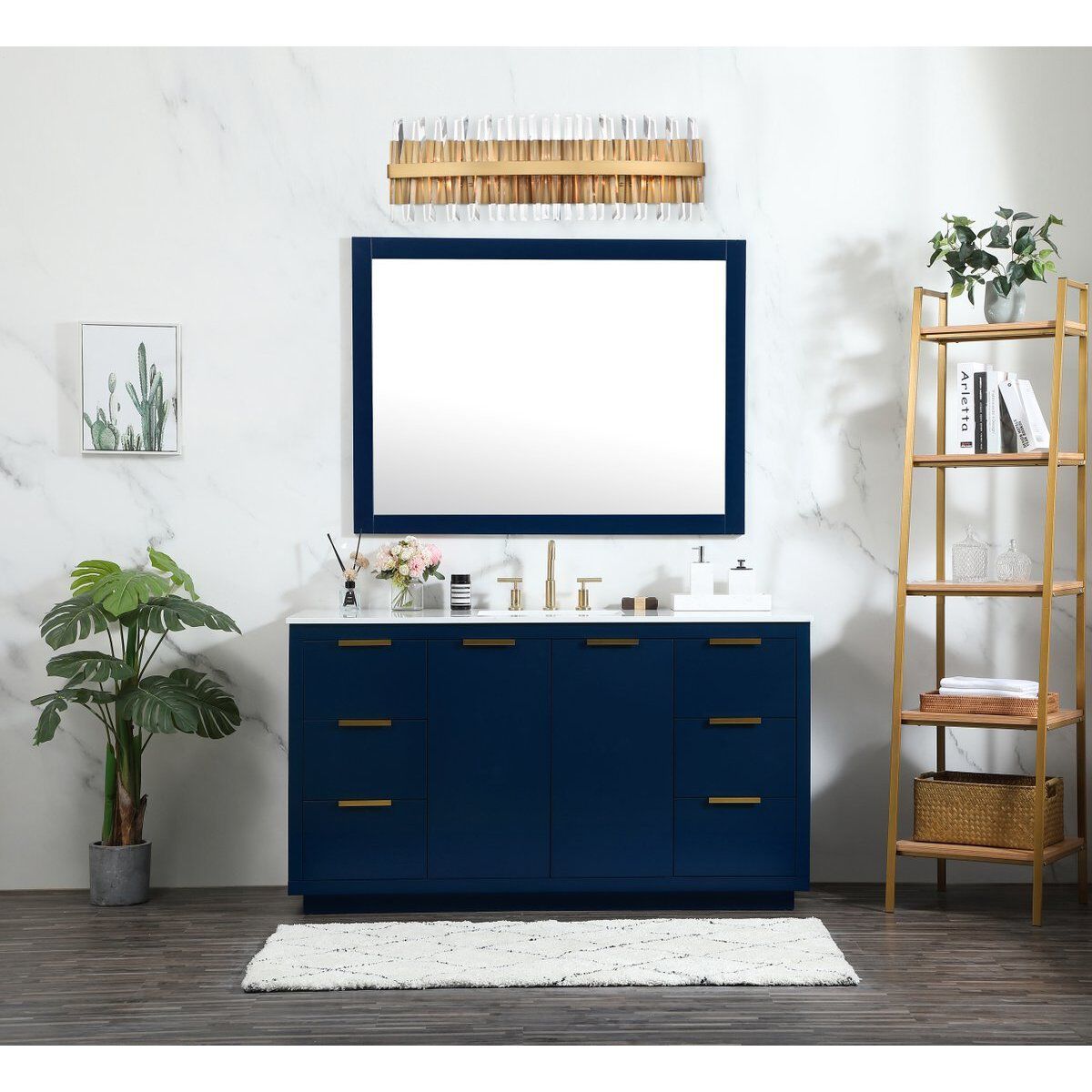 Serephina 10 Light 36 inch Satin Gold Bath Sconce Wall Light